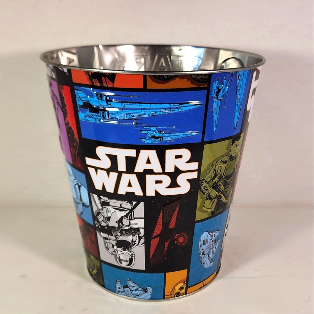 STAR WARS The Force Awakens Movie Popcorn Tin Bucket Golden Link 130oz